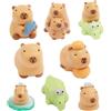 KNBMCAV 8Pcs Mini Capibara Figure, Capibara Figures Model, Micro Paesaggio Capibara, Mini Capibara Figure, Regalo per Bambini Festa di Compleanno, Desktop Decorazione