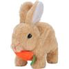 Topiky Coniglio Elettrico di Peluche, Coniglietto Realistico con Salti Ed Effetti Sonori, Coniglio di Peluche Interattivo per Bambini, Simpatico Giocattolo con Carota per Gioco Genitore/Figlio,