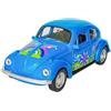 Toi-Toys Volkswagen Beetle Beetle Flower Power Hippy VW modello auto in metallo con motore di ritiro modello auto giocattolo auto 4 varianti 73 (blu/fiori)