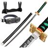 Udekit Anime Ninja Spada di bambù Katana Guerriero Arma-40pollici(104 cm),con Cintura e Supporto,per Halloween,Festa a Tema Carnevale Festa in Maschera Cosplay