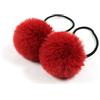 Blausky 5 elastici per capelli con pompon da donna, con pompon da 5 cm, per coda di cavallo, trecce sottili, trecce sottili