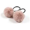 Blausky 5 elastici per capelli con pompon da donna, con pompon da 5 cm, per coda di cavallo, trecce sottili, rosa antico