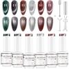 Nicedeco Kit 6 Pezzi da 5ml Smalto Gel Occhio di Gatto Trasparente con Glitter Shimmer e Magnete - Effetto Cristallo Liquido Lucido, Jelly Traslucida Riflettente UV, Lunga Durata per Salone