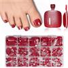 TOMICCA 240 unghie per piedi da incollare, per donna, nail art fai da te, 15 misure