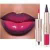 Beliky Girl Matita labbra e rossetto 2 in 1 a doppia punta, rossetto liquido idratante volumizzante glitter luccicanti, matita labbra Velvet a lunga tenuta e altamente pigmentata, trucco labbra versatile (#08)