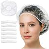 Kryzulax 50 Pezzi Cuffie Doccia,Cuffie Doccia Monouso,Generico Cuffia Doccia Impermeabile,Unisex Adulto per uso in casa,viaggi,hotel,spa,parrucchiere(46cm)