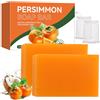 Viugex Sapone al Cachi, Sapone Naturale per Viso e Corpo, Saponi Deodoranti Fatto a Mano Controllo Odori per Uomo Donna, Pulizia Profonda e Idratante, con Rete in Schiuma