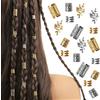 KOLZEMV 80 pezzi per capelli dorati per trecce, accessori per capelli, gioielli per capelli, clip per polsini per accessori dreadlock, clip per capelli per dreadlocks, per uomini, donne, ragazze