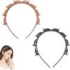 SSHUIKKAI 2 cerchietti per capelli con mollette, con clip, clip a farfalla, clip per capelli, doppia fascia, per tutti i tipi di capelli e acconciature (nero e marrone)