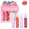 Pakivs 4Pcs Set di Lucidalabbra Aromatizzato alla Frutta,Trasparente Incolore Idratante Plumper Lozione Labbra Rolling Ball Lips Oil Liquid Lipstick