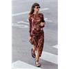 Desigual, vestito in maglia a maniche lunghe, Donna, Poliestere, Rosso, L