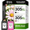 ECHALLENGE 305XL 305XL HP 305 XL cartuccia d'inchiostro Combo Pack per cartucce d'inchiostro HP 305 per DeskJet 2710 2720 DeskJet Plus 4100 4130 Envy 6010 6030 Envy Pro 6420 6430 (nero e colore)