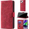 CaseGla Cover per iPhone 14 Plus 6,7 Pollici, Rosso | Blocco RFID, Portafoglio Pelle PU, Flip Libro, Porta Carte, Magnetica Libretto, Antiurto Protezione Completa