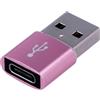 REY Adattatore convertitore da USB tipo C 3.1 femmina a USB 2.0 maschio, Colore Rosa