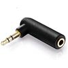 adaptare 10120 Adattatore angolare Connettore jack da 3,5 mm (3 pin) al connettore jack (3 pin), placcato in oro, nero