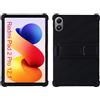 GIOPUEY Cover Compatibile con Xiaomi Redmi Pad 2 PRO 12.1 2025 - con Supporto - Custodia Protettiva in Silicone TPU Morbida Case - Black
