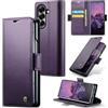 FERLAN Cover per Samsung Galaxy Z Fold 8+ 2 Pezzi Vetro Temperato,Antifurto,supporta ricarica wireless,in pelle multifunzione,chiusura magnetica con chiusura anti-urto,Viola