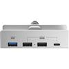 Zkydhbd Dock USB 10Gbps Con Fissaggio Adattatore USB C 4 Porte Alloggiamento in Alluminio USB 3.1 Docking Station Per Scrivania USB C Hub