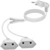 YINGAYOU Cavo di Prolunga Europeo 2 in 1 2.5A 250V 625W 90 Gradi Prolunga Elettrica Doppia Europeo, per Elettrodomestici TV PC Etc (Bianco 90 Gradi, 1 m)