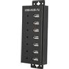 Shanrya HUB USB 2.0 a 7 Porte, Tecnologia MTT HUB USB 2.0 di Grado Industriale Multi-Protezione a 7 Porte per Computer (Spina UE)