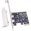 Vdaxvme Scheda PCIE Tipo C a 2 Porte Adattatore USB HUB 3.2 Gen1 5Gbps Espansione ASM1042 Chip per Desktop PCIe Card