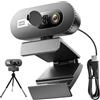 LAIVIYA Webcam 1080P Full HD con Microfono, Auto Focus e Copertura Privacy, Fotocamera PC USB Plug & Play, Angolo di visualizzazione 75°, per Linux, Win10/8/7, Mac, Streaming