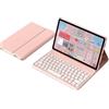 Generic kuaijiexiaopu Tastiera staccabile con tasti rotondi, custodia protettiva in pelle flip compatibile con Redmi Pad SE da 11 pollici(Pink+keyboard)