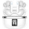 JBMI Cuffie Bluetooth, Auricolari Bluetooth 5.3 In Ear Stereo con 4 Microfono ENC, 60 Ore Cuffiette Wireless Cancellazione Rumore, Auricolare IP7 per iPhone e Androide, Earbuds Sportive (Neve)
