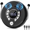 Greadio Lettore CD portatile 2025 con cuffie, lettore CD Discman con anti skip/antiurto e ricaricabile da 2000 mAh, trasmettitore FM compatibile, USB, uscita AUX, doppio altoparlante HiFi per auto