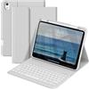 GKABXY Custodia con tastiera iPad A16 11° generazione 11/10,9 pollici 2025/2022, supporto per penna integrato con copertura per supporto pellicola Bluetooth, tasti di accesso rapido, QWERTZ, grigio