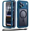 Beeasy Cover per iPhone 17 Pro Max Impermeabile IP68 con MagSafe, 360 Militare Antiurto Indistruttibile Resistente Doppia Protezione Custodia, Antipolvere Subacquea Waterproof Case, 6.9, Blu