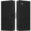 Shantime Custodia Portafoglio in Pelle Compatibile con LG Q6, Cover Colorata Flip con Portacarte, Chiusura Magnetica Protettiva(Nero)