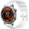 GIOPUEY Cinturini Compatibile con Oppo Watch X3, Morbido Silicone Cinturino [Resistente all'Usura] [Traspirante] - White