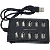 Xingdianfu Adattatore multiplo a 10 porte hub USB 2.0 High Speed Multiple Splitter Adapter Extension Cable per dispositivo di interfaccia PC portatile