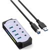 Giwnhvx 4 porte USB 3.0 Hub adattatore USB Splitter USB con singoli interruttori LED on/off 4 in 1 RGB Extender per PC portatile