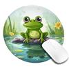 QMNKLET 2 tappetini per mouse rotondi da 20,3 cm con rana in uno stagno1 tappetino per mouse personalizzato base in gomma antiscivolo 2 pezzi tappetini per mouse per mouse wireless laptop accessori da