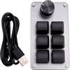 Giwnhvx 6 Tasti 1 Manopola Copia Incolla Mini Pulsante Wired RGB Mini Tastiera Meccanica per Giocatori/Designers/Video Editor