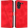 FERLAN Cover per Tecno Pova 5 Pelle Premium Portafoglio Protezione Wallet Libro Flip Case Magnetica Supporto Custodia per Tecno Pova 5 - Rosso
