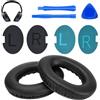 WADEO Cuscinetti di Ricambio per Bose QC25/QC15/QC2/AE2/AE2W, Kit di Sostituzione in Memory Foam e Pelle Proteica - Ritrova Comfort e Isolamento Acustico per Cuffie Over-Ear (Nero)