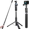REYGEAK Treppiede invisibile per selfie stick da 59 pollici per fotocamere Insta360 e 360 | Asta di estensione per DJI Osmo Action 5 Pro/4, GoPro | Manico impermeabile con base treppiede, impugnatura