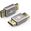 VMOJO Confezione da 2 adattatori per accoppiamento Displayport, alloggiamento in lega 8K UHD HDR Displayport (DP) 1.4 maschio a maschio Extender, compatibile con 1.3 1.2 1.1