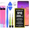 HUAENG Batteria di ricambio per Galaxy S10, 4000 mAh ai polimeri di litio ad alta capacità e 0 cicli di ricarica per Samsung SM-G973F/U/W/X/N, EB-BG973ABU, SM-G973U1, SM-G9730, SCV41, SM-G973C con kit di