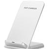 Generico Caricatore Wireless 15W Fast Charge - Supporto Universale per Smartphone, Ricarica Rapida Qi, Base Antiscivolo, Design Compatto per Casa e Ufficio (Bianco)