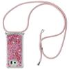 HongMan Custodia per Cellulare con Corda per Samsung Galaxy S7 Edge Case, Liquido Sabbie Mobili Bumper Case TPU Cover con Collana Practical Stylish/Necklace Cordoncino Cordino Case