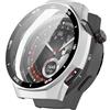 FTRONGRT Cover Compatibile con Huawei Watch GT 5 Pro 46mm, PC + Pellicola Temperata, con scala, Antigraffio Custodia Protettiva Compatibile con Huawei Watch GT 5 Pro 46mm. Argento