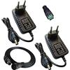 DZYDZR 2 Pack 80-240V AC/DC Adapter DC 12V 2A 24W 5,5 x 2,1/2,5mm Alimentatore a Parete per Barra Luminosa LED + DC Cavo di Estensione 100cm + DC Jack 12V Femmina