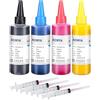 Generico Inchiostro 4 x 100 ml Sublimatico compatibile per Epson, Brother, Roland, Mimaki, Mutoh, CMYK