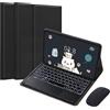 EHLCYS Custodia Con Tastiera Touchpad Per Lenovo Tab P11 2020 & P11 Plus 2021 Da 11 Pollici (TB-J606F/J606X/J616F/J616X) Tastiera Bluetooth Wireless Rimovibile Retroilluminata A 7 Colori,Nero
