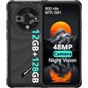 Ulefone Armor X31 Smartphone Rugged, 12GB+128GB ROM esp. 2TB Telefono Indistruttibile, 6050mAh, 48MP+20MP Visione Notturna, Android 14, IP68 Robusto 6,56 HD+ 90Hz Widevine L1, NFC 4G Dual-SIM, Nero