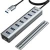 Atolla 7 porte Hub USB 3.0 vec Design Montabile su Scrivania in Alluminio-Multipresa USB 3.0 5 Gbps con 100 cm Cavo, 5 V/3 A Type-C per PC, Laptop, MacBook, Mouse, Tastiera, Hard Disk, ecc.